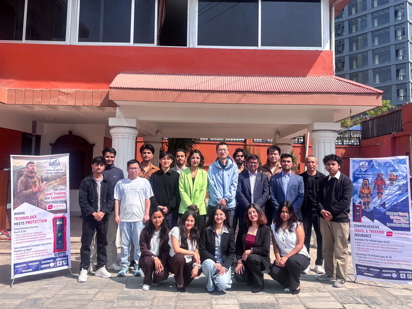 The Himalayan Guardian Nepal team outside the office at the launch